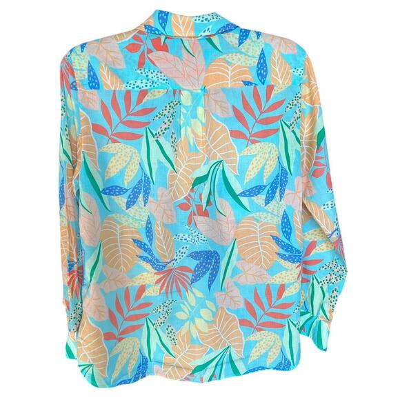 Talbots Button Down, Women's, Tropical, Lightweight, 100% Cotton, Foliage, Large - Picture 2 of 7